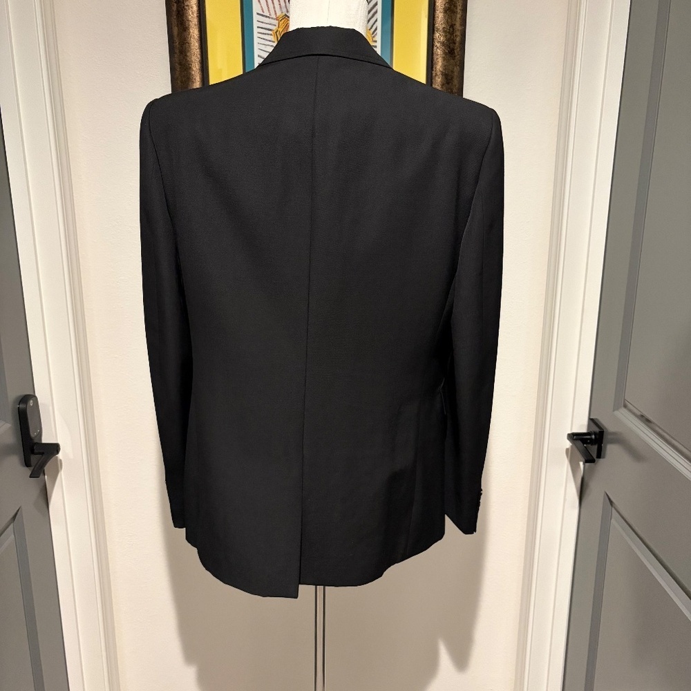 Burberry Men's Black Embroidered Embellished Lapel Blazer Sport Coat 44 - Picture 3 of 5